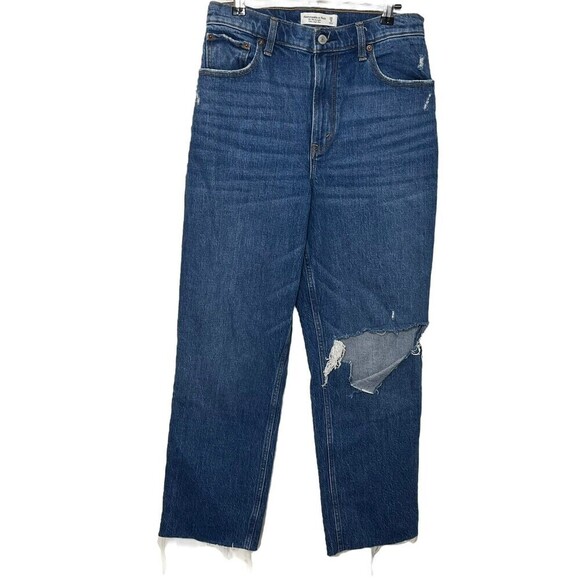 Abercrombie & Fitch Curve Love 90s Jeans Women’s Size 29 8 Short Ultra High Rise - Picture 2 of 13